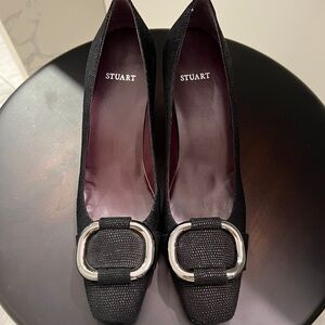Stuart Weitzman - Size 8 Black Heels with Silver Accent